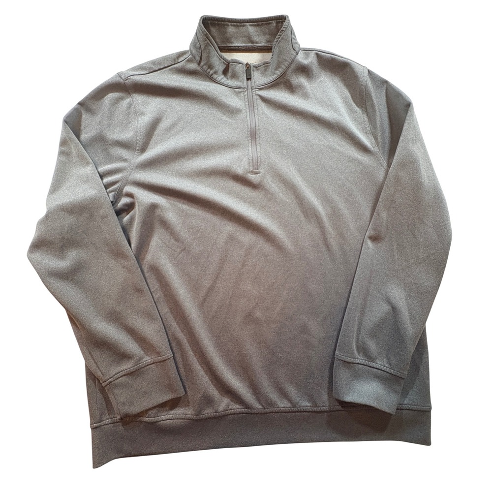 Hickey Freeman Quarter Zip Pullover Mens Large Gray Performance Casual Sweater